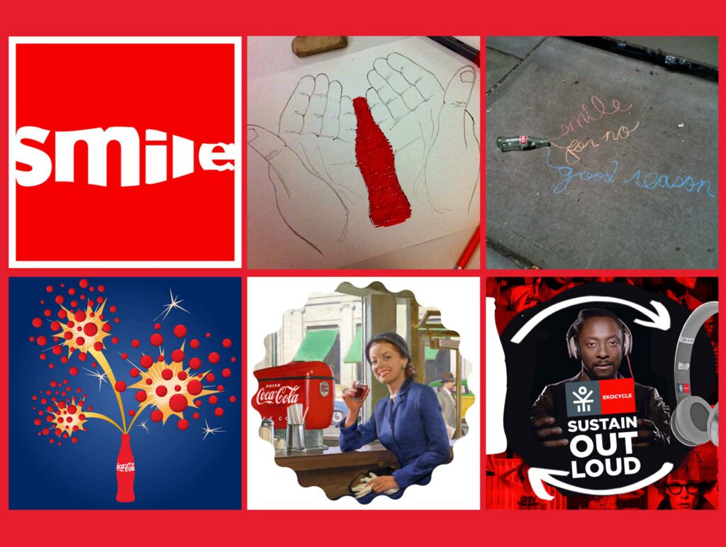 Various Coca-Cola social media campaign posts