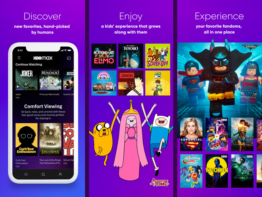 HBO Max App Store images mock ups