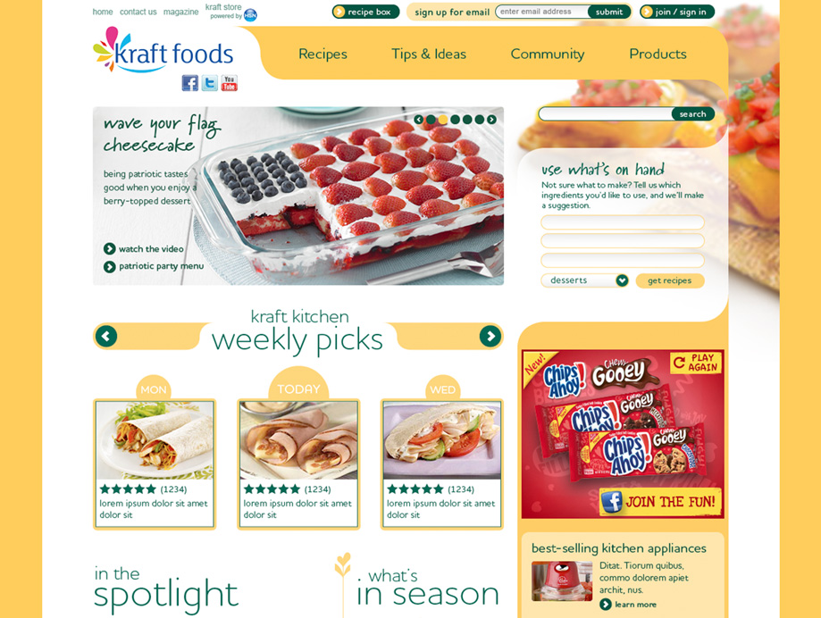 Kraft homepage