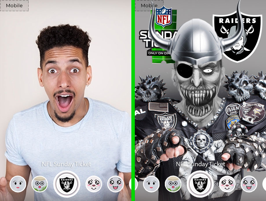 NFL Sunday Ticket snapchat filter mockup
