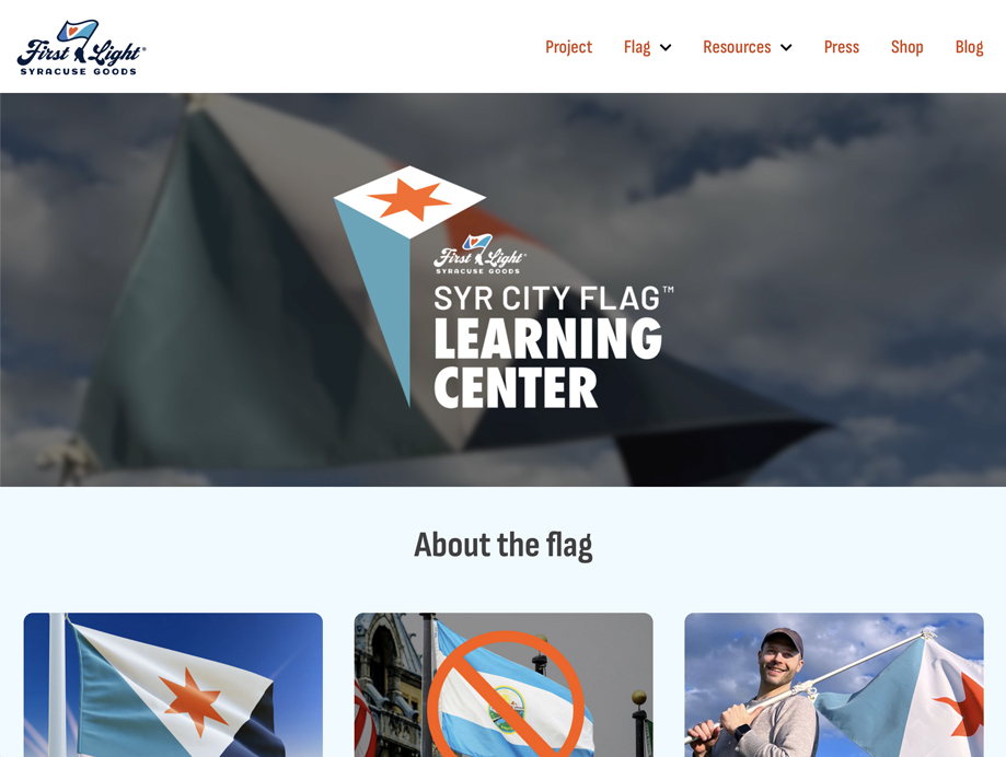 Screenshot of Syracuse City Flag Learning Center website